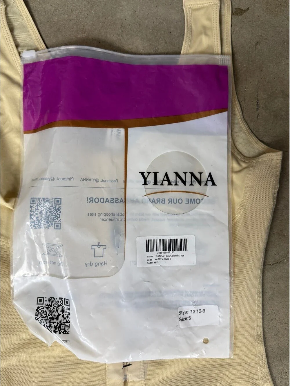 NWT YIANNA Fajas Colombianas Full Body Shapewear Size S